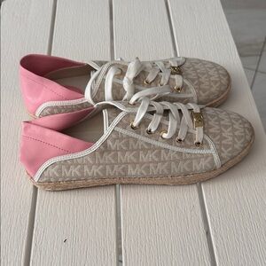 Michael Kors Beige and Pink Espadrille Sneakers